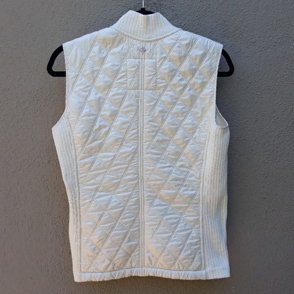 PRANA DIVA CREAM FLEECE PUFFER VEST SIZE SM - Picture 2 of 12